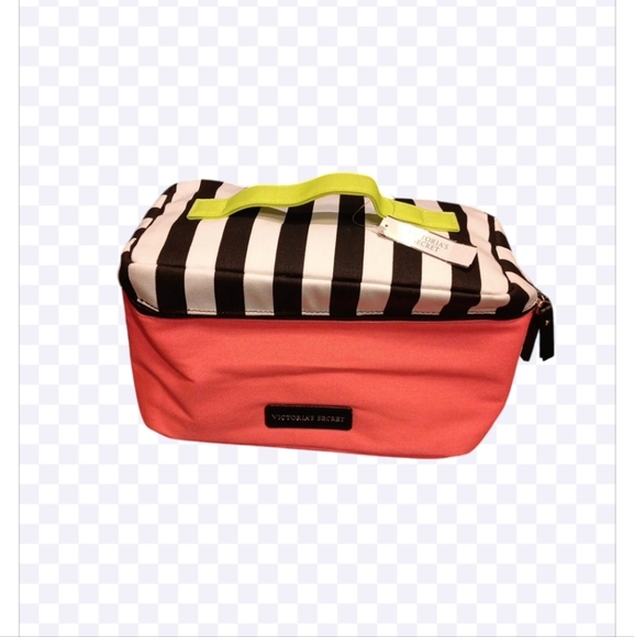Victoria's Secret Striped Cosmetic Bag New - Picture 1 of 6